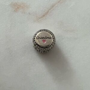 Pandora Silver Charm Grandma w/ Pink Heart